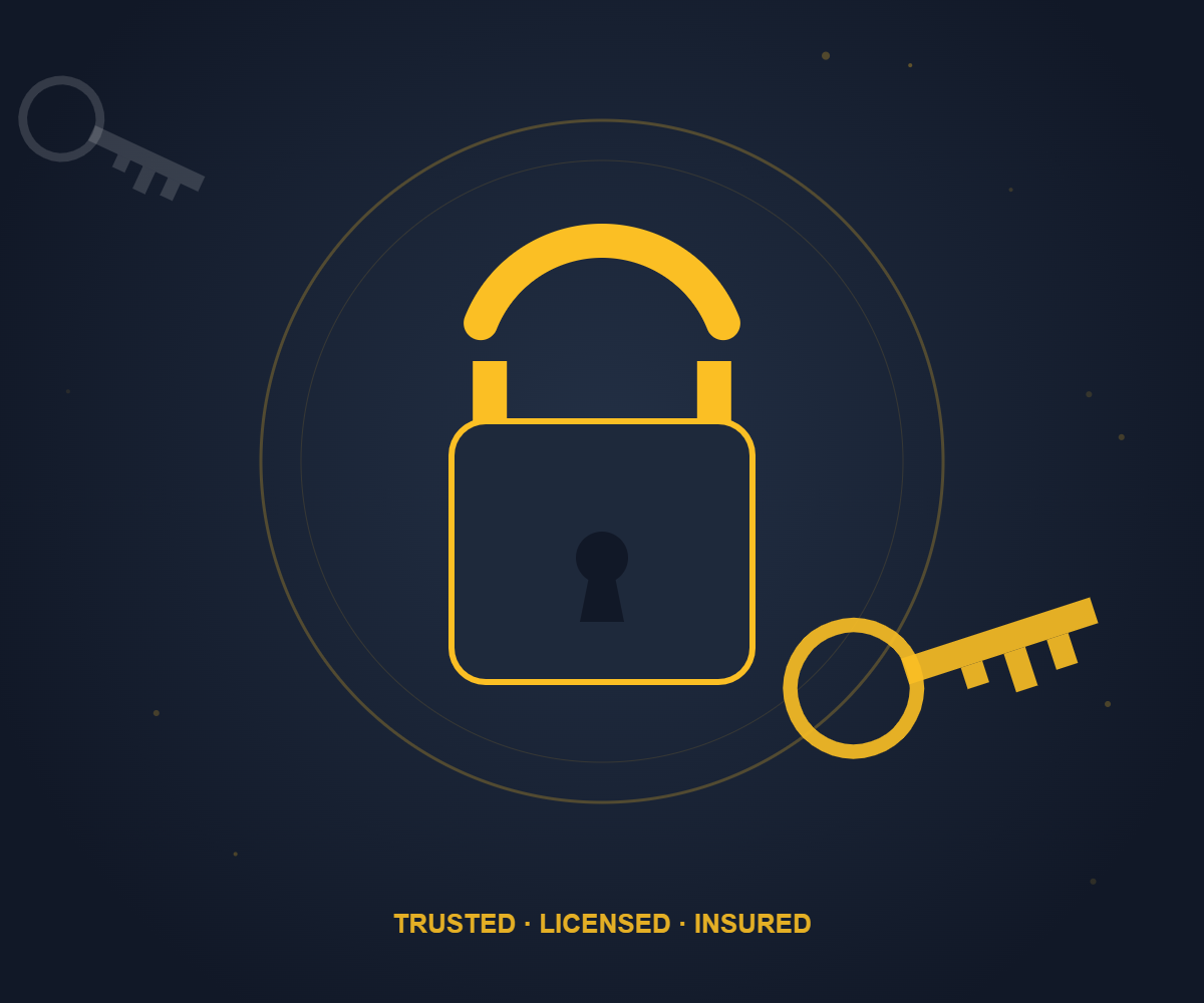 Waco Locksmith padlock and key illustration